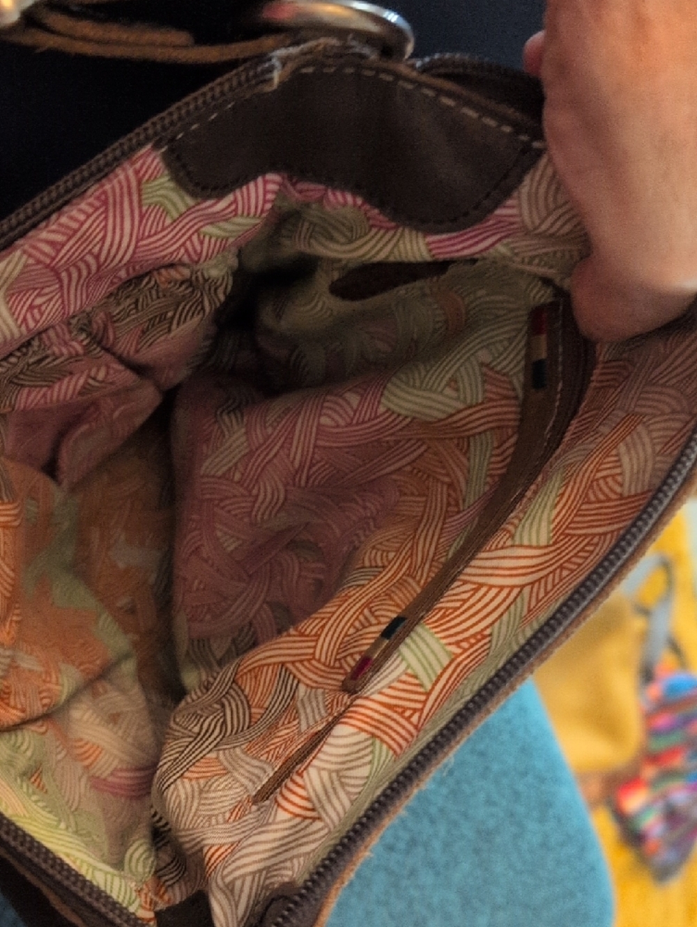 Patchwork Leather Crossbody Bag in Brown - Picture 4 of 4